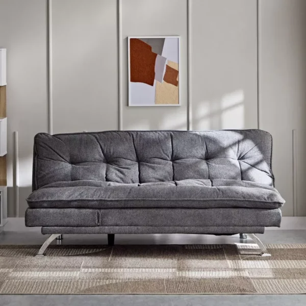 West Home Three Seater Fabric Sofa Cum Bed - Color Grey - Model-WH-S399 - Image 3