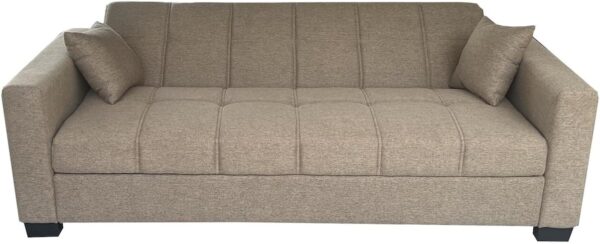 West Home Three Seat Luxury Sofa Cum Bed Fabric Color Brown WH-S399 - Image 2