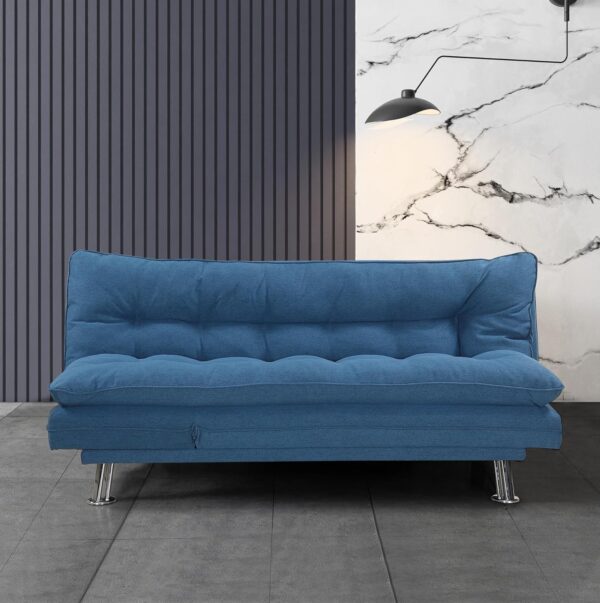 West Home Modern Design Sofa Cum Bed Three Seater Color Blue Model-WH-S208